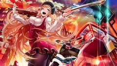 Anime bus bows violins anime girls