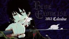 Anime Calendar Swords ao no exorcist black hair okumura rin 