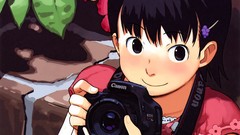 Anime Cameras anime girls short hair black hair black eyes