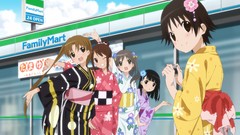 Anime Cameras kimono anime girls brown eyes brunettes wink 
