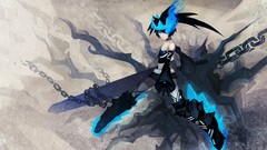 Anime chains anime girls blue eyes black rock shooter glowing 