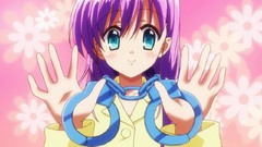 Anime chains anime girls blue eyes purple hair Asa made Jugyou 