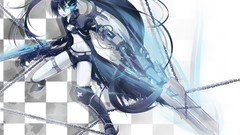 Anime chains black rock shooter black hair twintails