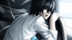 Anime chains death note anime boys white shirts