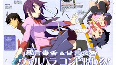 Anime Characters bakemonogatari senjougahara hitagi araragi 
