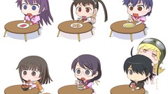 Anime Chibi anime girls bakemonogatari senjougahara hitagi 