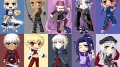 Anime Chibi anime girls fate stay night artwork