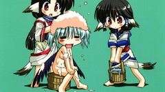 Anime Chibi anime girls utawarerumono bathtubs Erurū