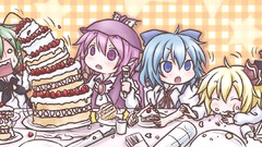 Anime Chibi cakes long hair short hair touhou cirno rumia 