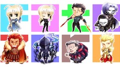 Anime Chibi saber anime girls fate zero gilgamesh fate series 