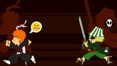 Anime Chibi Swords bleach kurosaki ichigo Urahara Kisuke chasing