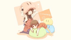 Anime Clannad long hair anime girls brown eyes brunettes short 