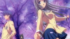 Anime Clannad long hair brown eyes sakagami tomoyo okazaki 