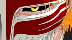 Anime close-up bleach kurosaki ichigo yellow eyes orange hair 