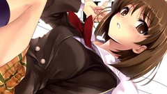 Anime close-up tie socks schoolgirls jackets skirts blush anime 