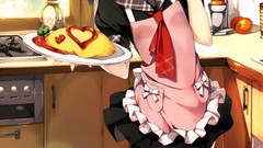 Anime collar tie bottles skirts blush anime girls school 