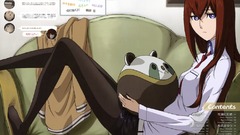 Anime couch anime girls tights makise kurisu steins gate purple 
