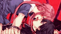 Anime couple anime girls school uniforms mirai nikki anime boys 