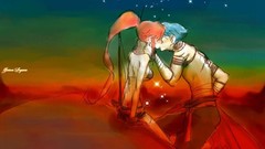 Anime couple kissing tengen toppa gurren lagann Kamina Littner 
