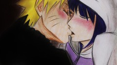 Anime couple romantic drawings kissing hyuuga hinata uzumaki 