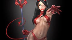 Anime devil 3d anime girls lingerie demons boobs fantasy art