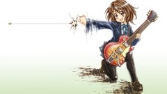 Anime Drawn guitars blush anime girls k - on hirasawa yui