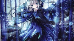 Anime dress anime girls blue eyes