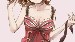 Anime dress anime girls green eyes brunettes amami haruka 