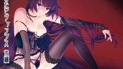 Anime dress artist stockings long hair bakemonogatari 