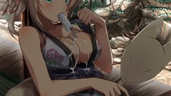 Anime dress blondes animal ears dog days cleavage kitsunemimi 