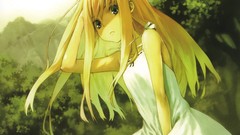 Anime dress blondes long hair anime girls soft shading