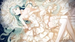 Anime dress blue hair anime girls blue eyes hatsune miku 