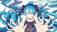 Anime dress blue hair long hair anime girls hatsune miku 