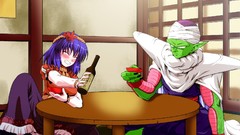 Anime dress blush barefoot anime girls short hair kanon touhou 