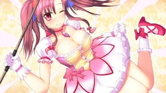 Anime dress gloves pink hair anime girls