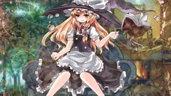 Anime dress hats blondes long hair anime girls braids yellow 