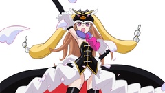 Anime dress hats blondes pink eyes anime girls tights mawaru 