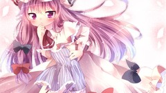 Anime dress hats Ribbons blush pink hair long hair pink eyes 