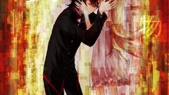 Anime dress helmets blondes anime girls school uniforms 