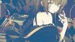 Anime dress Jewelry devil long hair anime girls brunettes