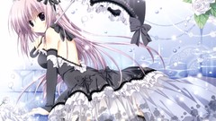 Anime dress lolita fashion thigh highs