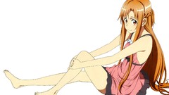 Anime dress long hair anime girls brown eyes brunettes orange 