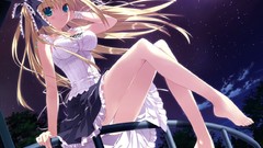 Anime dress long hair barefoot anime girls short hair hoshizora 