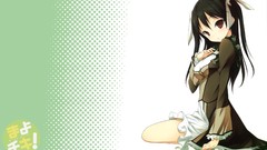 Anime dress long hair brown eyes brunettes mayo chiki hair 