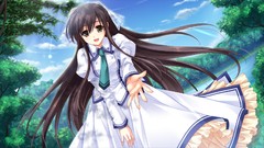 Anime dress long hair brunettes midori no umi game cg