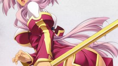 Anime dress long hair short hair thigh highs