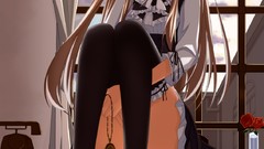 Anime dress long hair thigh highs