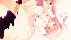 Anime dress pink hair long hair pink eyes anime girls mahou 