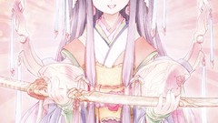 Anime dress red eyes anime girls fantasy art Japanese clothes