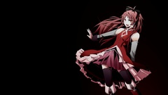 Anime dress red eyes skirts pink hair anime girls mahou shoujo 